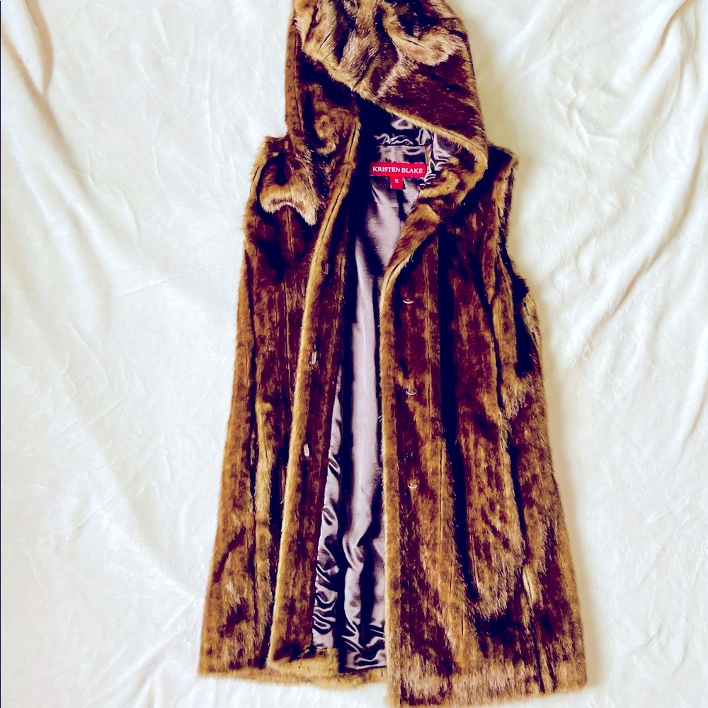 Kristin Blake Faux Fur Hooded Vest